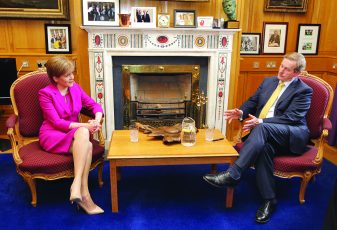 19/6/2015 Taoiseach and Fine Gael leader Enda Kenny met with the First Minister of Scotland, The Right Honourable Nicola Sturgeon MSP in Government Buildings today ahead of the British-Irish Council (BIC) Summit. Photo: Mark Stedman/RollingNews.ie