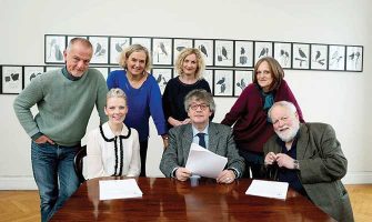 Arts Council director Orlaith McBride with the international selection panel