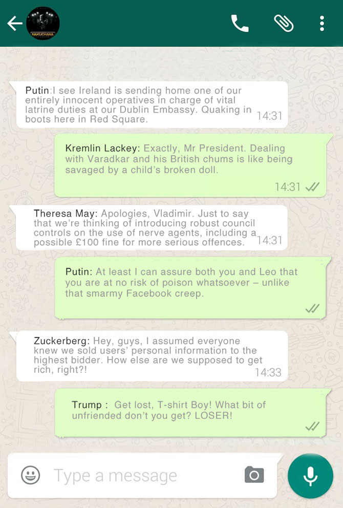 Leaked Putin whatsapp
