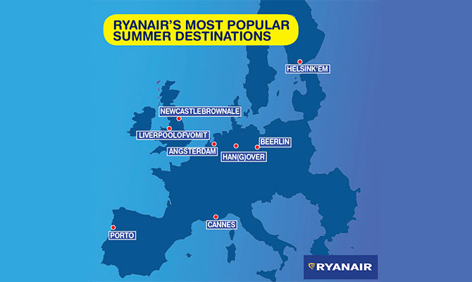 Ryanair summer destinations