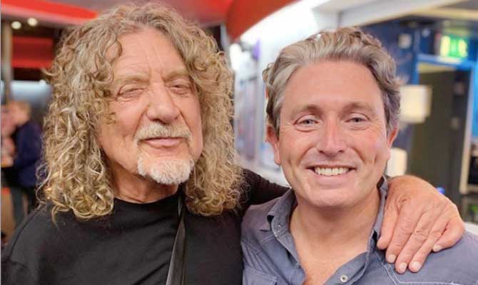 Brendan Morrissey (right) with Robert Plant