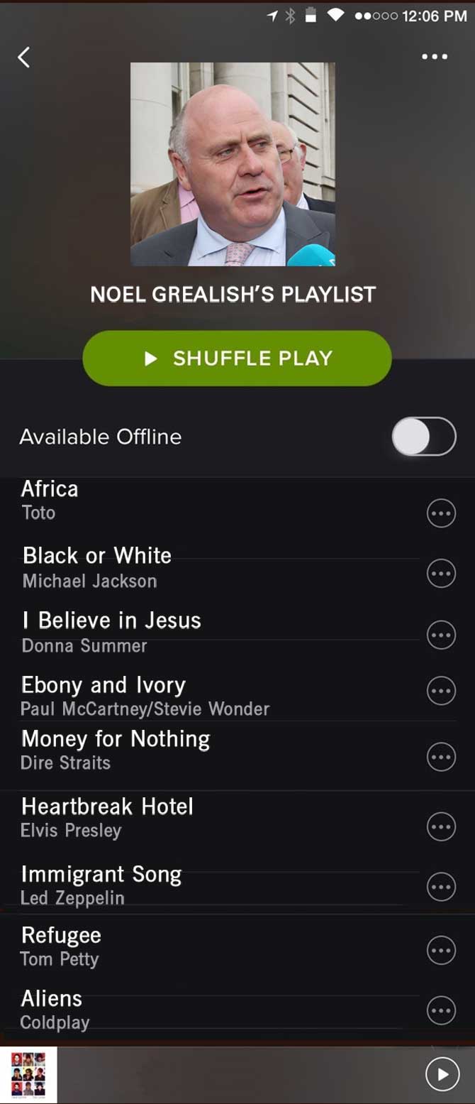 Spotify Noel Grealish