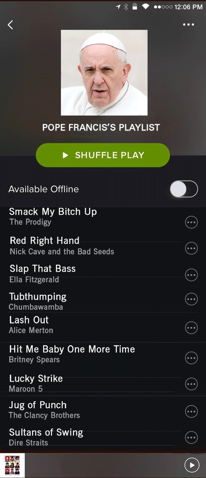 Spotify Pope Francis