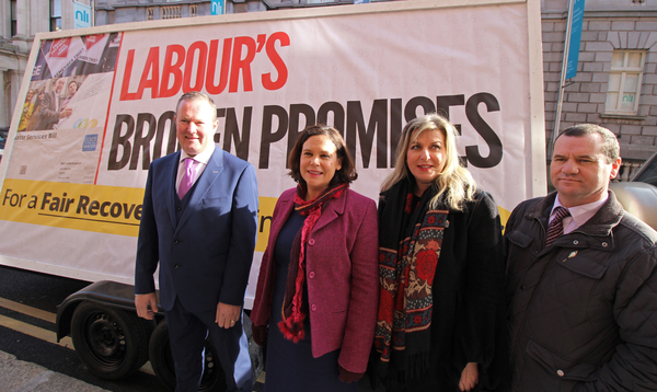 Sinn Fein's Mary Lou McDonald . Seamie Morris, Reada Cronin and Paul Donnelly