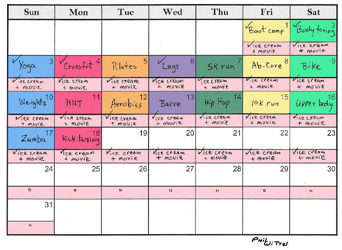 Phil Witte - Workout calendar