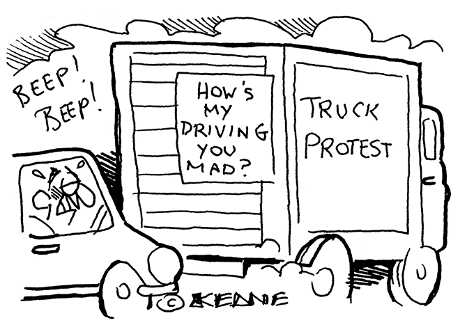 Keane - truck protest