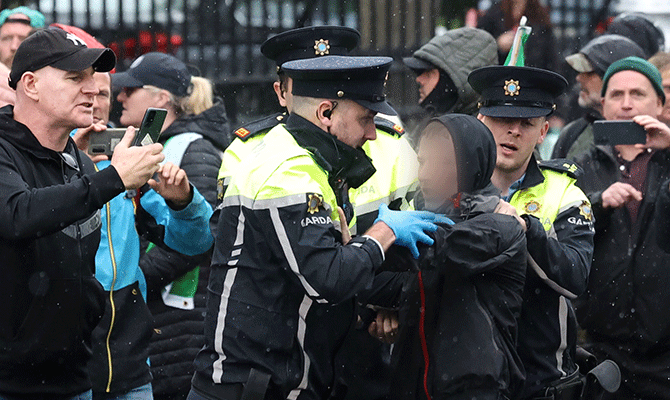 Protesters detained